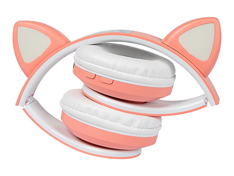 Bluetooth ausinės cat ears led + bevielis mikrofonas garsiakalbis