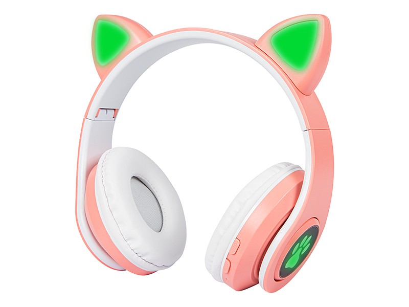 Bluetooth ausinės cat ears led + bevielis mikrofonas garsiakalbis