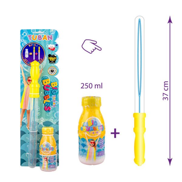 Muilo burbulai su skysčiu tuban, geltoni, 250ml