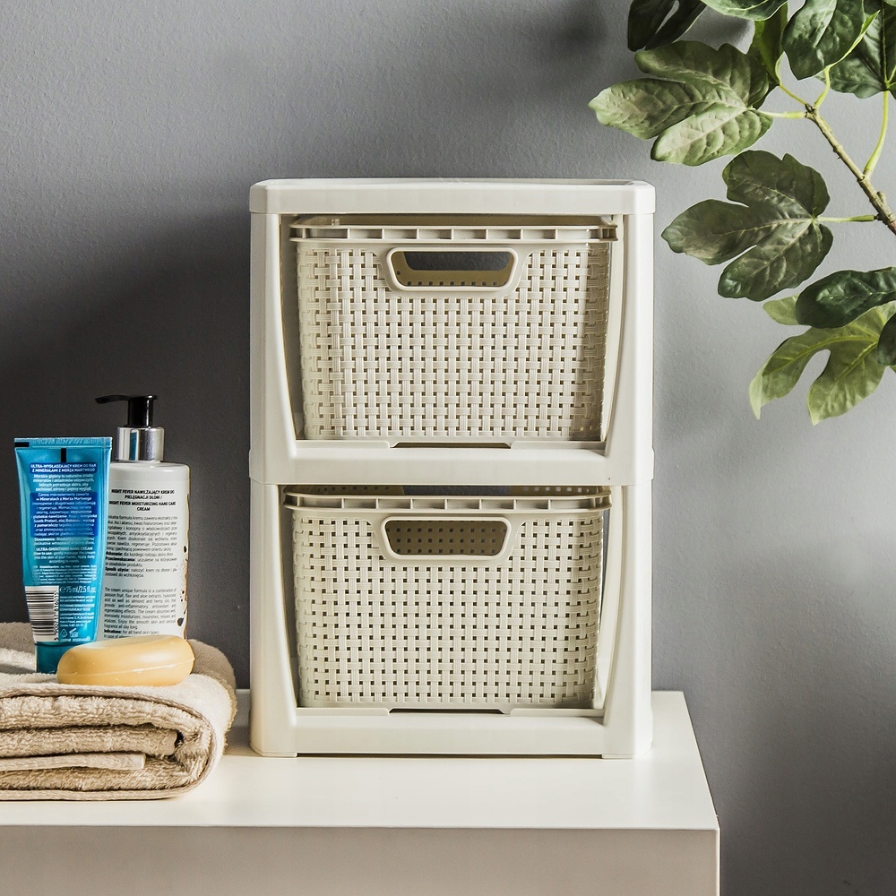 Branq lentyna su 2 krepšeliais Rattan, 14 l