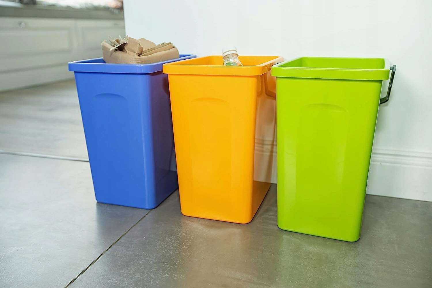 Branq perdirbimo šiukšliadėžė su rankena, geltona, 10l