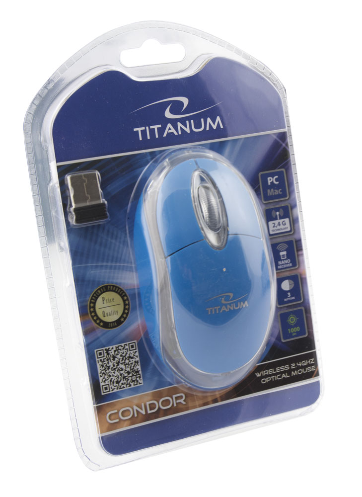 Belaidė pelė Esperanza Condor TM120, mėlyna