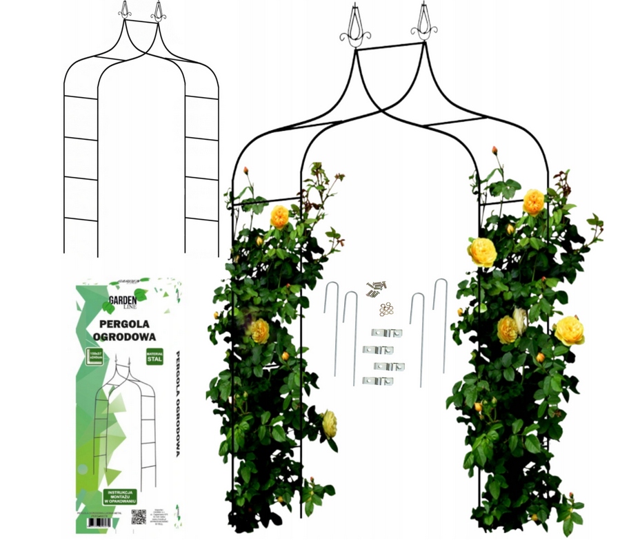 Garden Line metalinė arka augalams, 150x37x240 cm