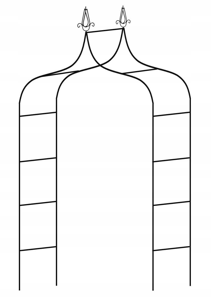 Garden Line metalinė arka augalams, 150x37x240 cm