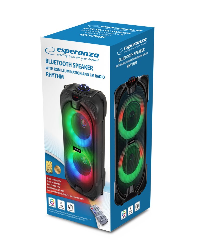 Nešiojamas garsiakalbis esperanza ep157 usb|microsd|mp3|bluetooth + fm wireless speaker 10w