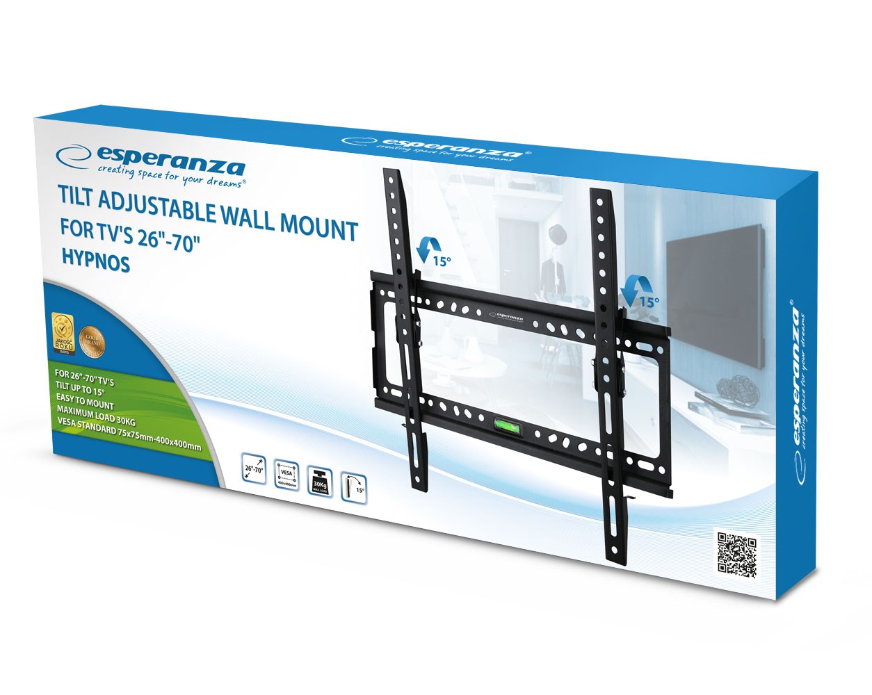 Tv laikiklis esperanza erw014 26-70”, juodas