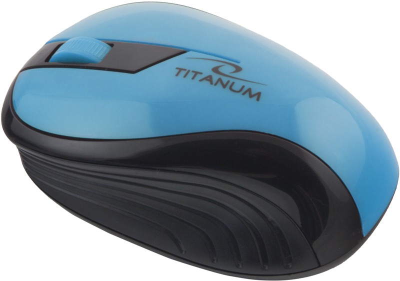 Belaidė pelė titanum tm114t, juoda/mėlyna