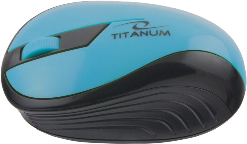 Belaidė pelė titanum tm114t, juoda/mėlyna