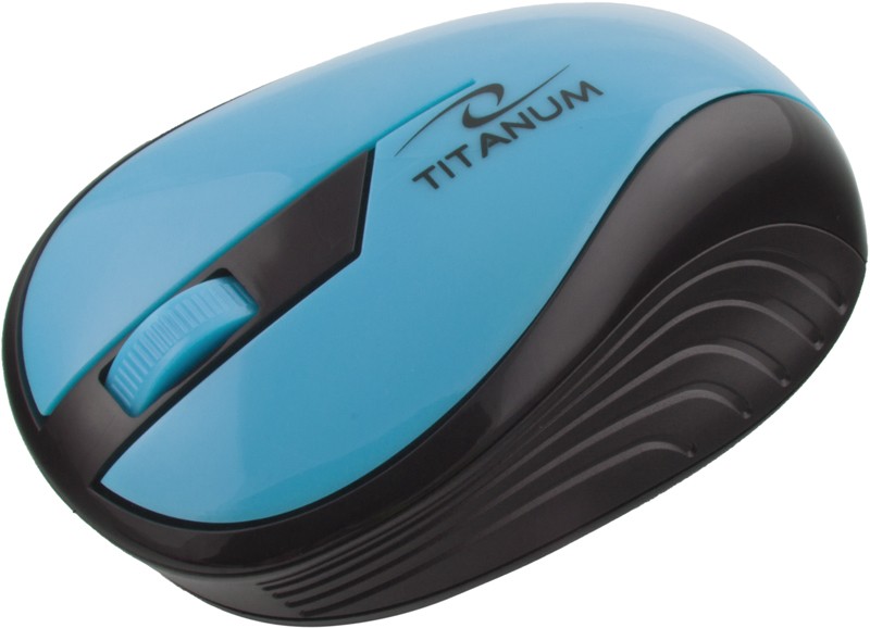 Belaidė pelė titanum tm114t, juoda/mėlyna