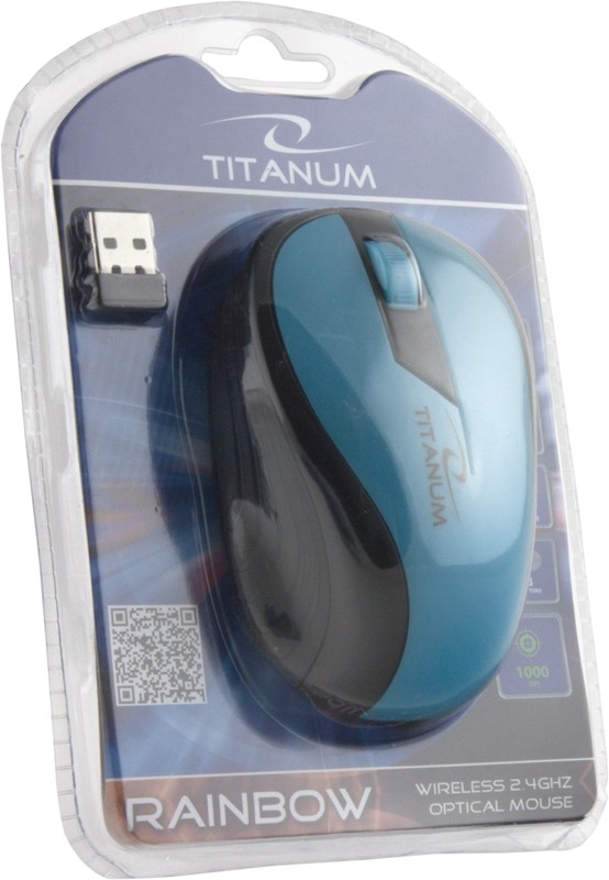 Belaidė pelė titanum tm114t, juoda/mėlyna