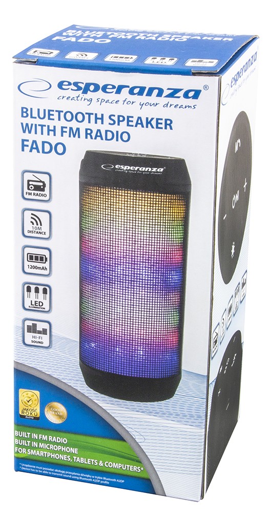 Nešiojamas Garsiakalbis Esperanza Ep133K Fado Bluetooth