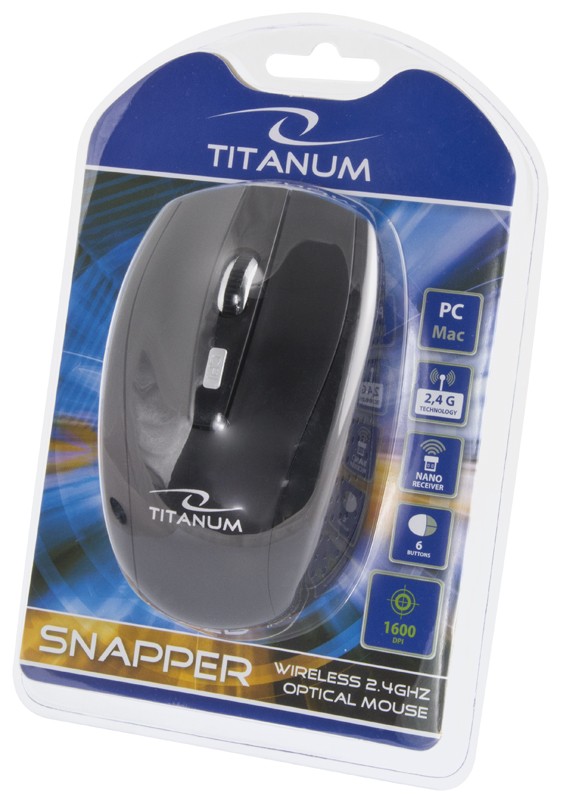 Belaidė pelė titanum tm105k, juoda