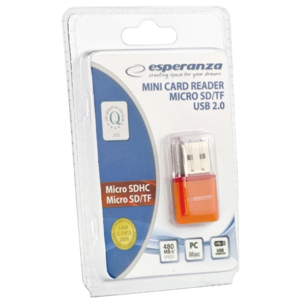 Esperanza microsd ea134o|oranž.|usb2.0|(microsd pen drive)