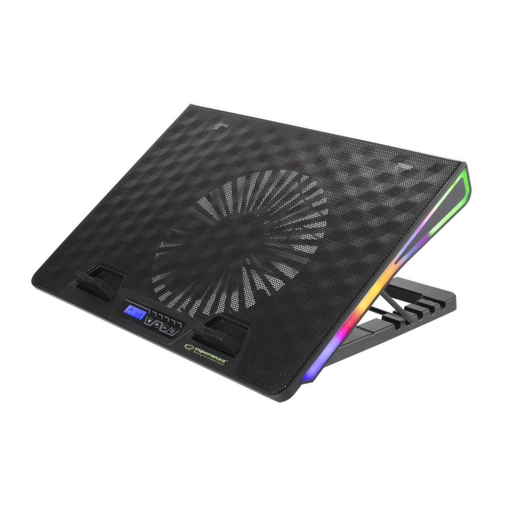 Aušinimo stovas kompiuteriui ESPERANZA RGB APŠVIESTAS ŽAIDIMO NEŠIMASIS AUSINIMO DĖKLAS