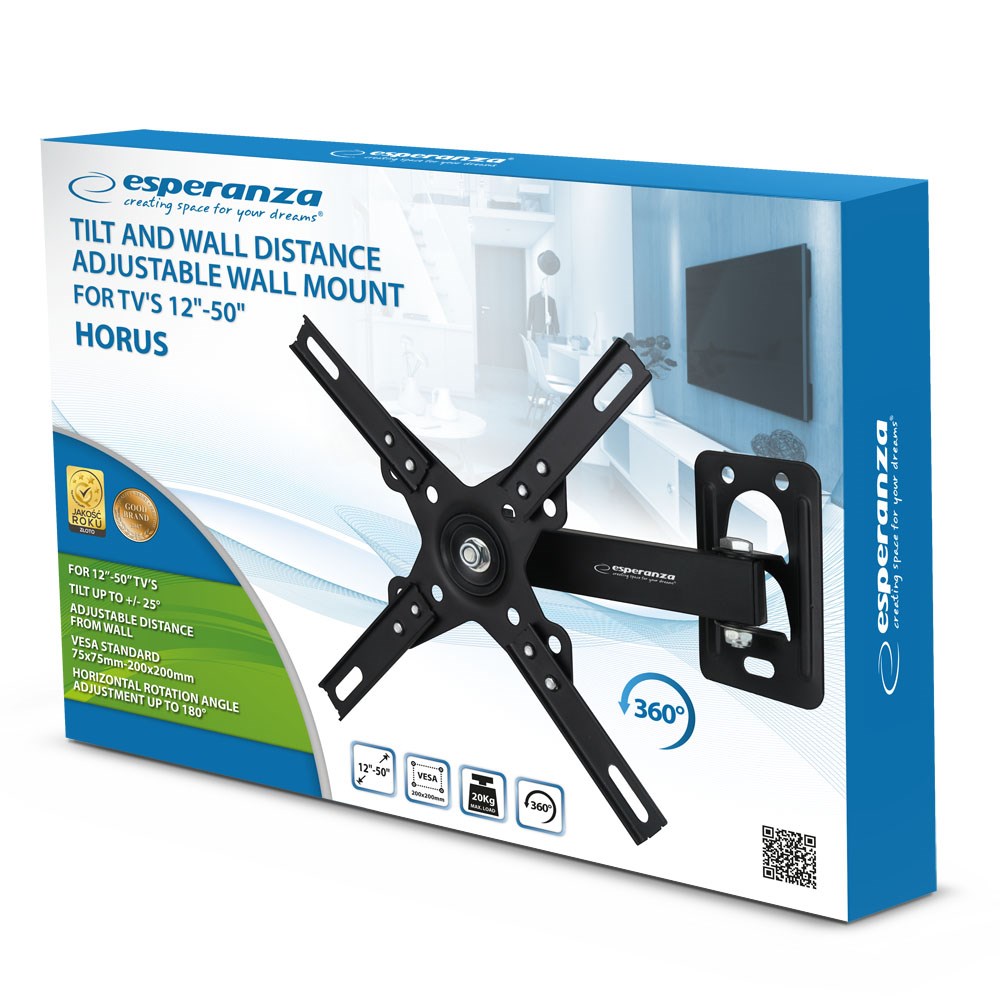 Tv laikiklis esperanza erw011 12-50”, juodas