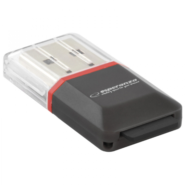 Kortelių skaitytuvas esperanza ea134k microsd, juodas