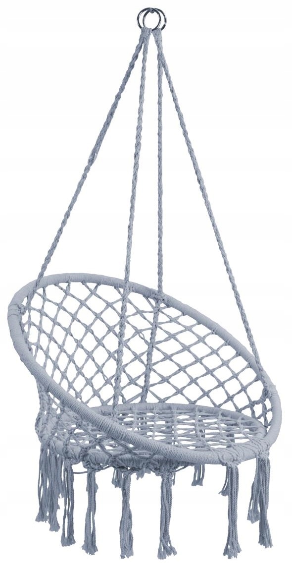 Gandralizdo sūpynės pakabinama kėdė BOHO 82 cm 120 kg šviesiai pilka