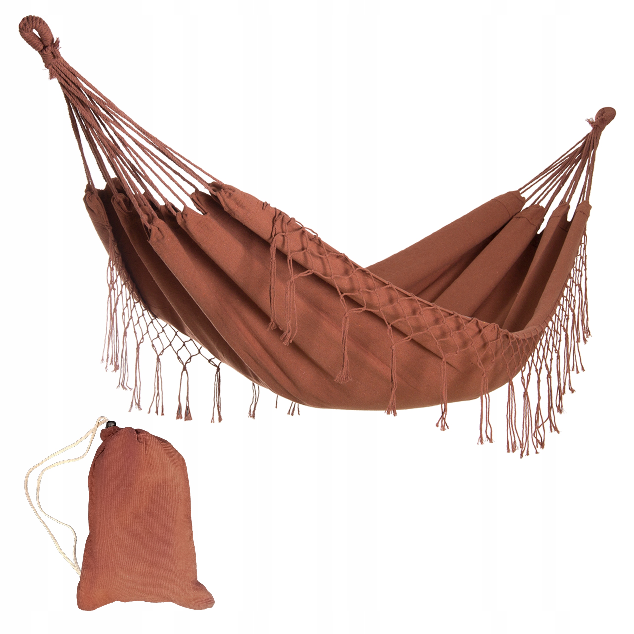 Didelis boho sodo hamakas MIDAS 3 100x200 karamelė