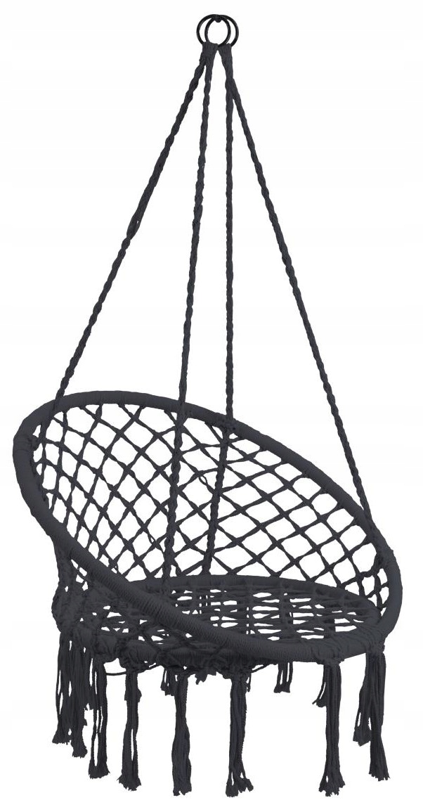 Gandralizdo sūpynės pakabinama kėdė BOHO 82 cm 120 kg juoda