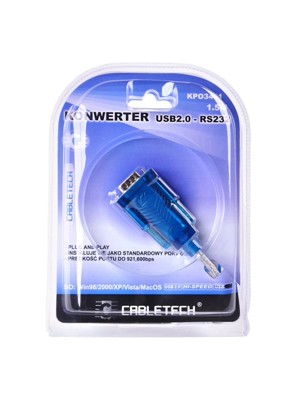 Usb 2.0 - rs232 (db9m) keitiklio kabelis