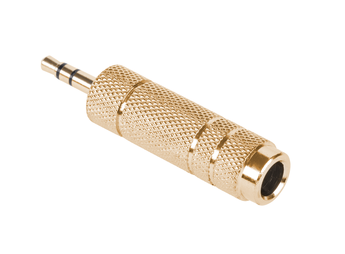 Priedas jungtis jack 3.5/6.3 aukso spalvos, metalinė