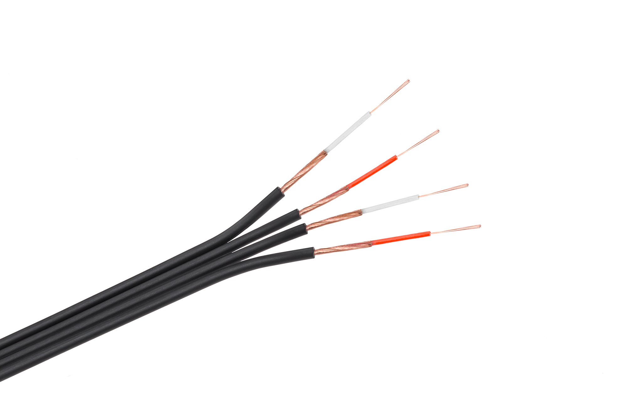 Maitinimo laidas kabelis 4 x rca , juodas
