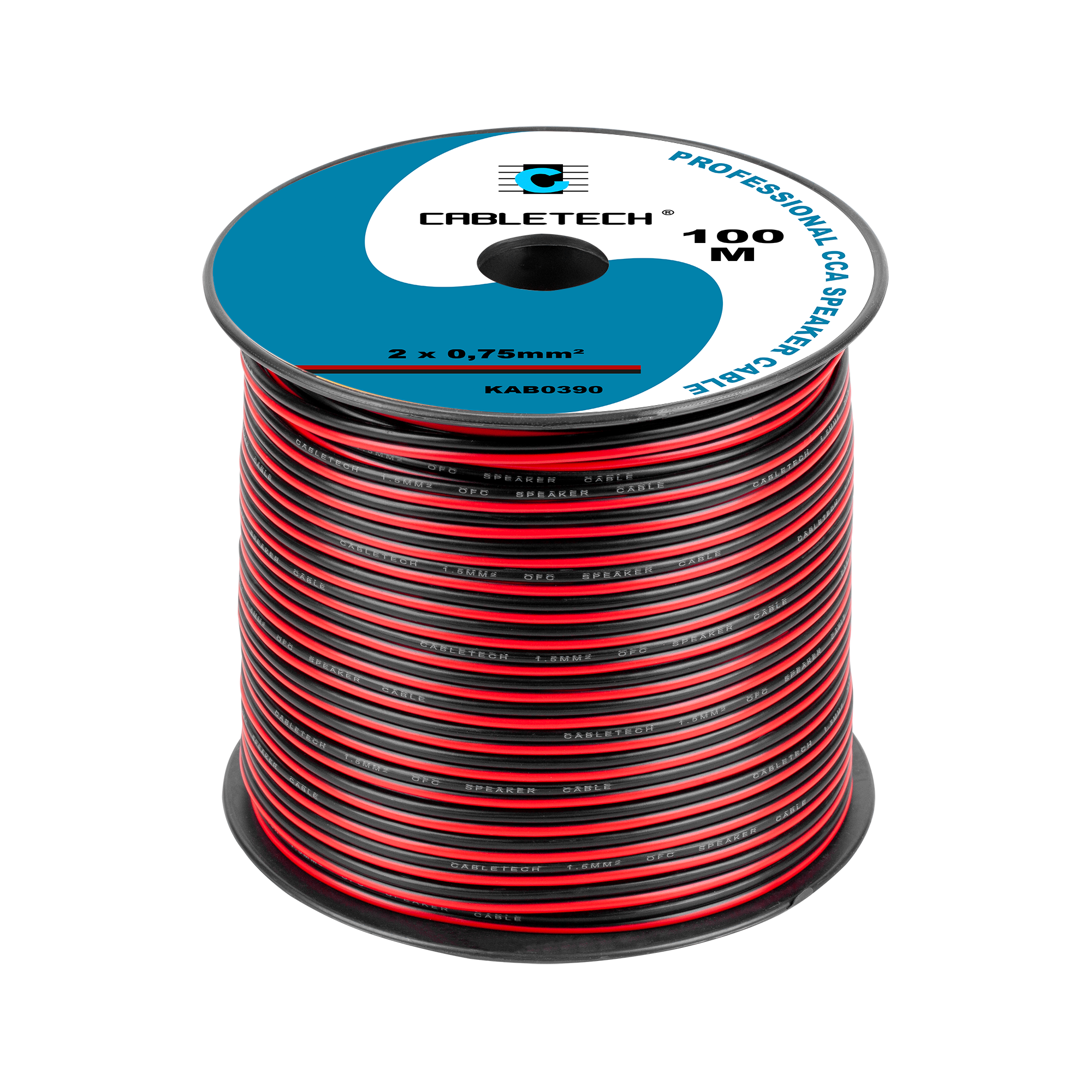 Audio laidas cca garsiakalbio kabelis 0,75 mm juodas/raudonas