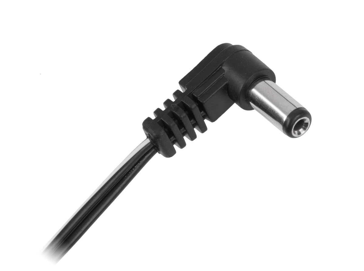 Maitinimo laidas kabelio jungtis - kampinis kištukas 2,1x5,5 mm