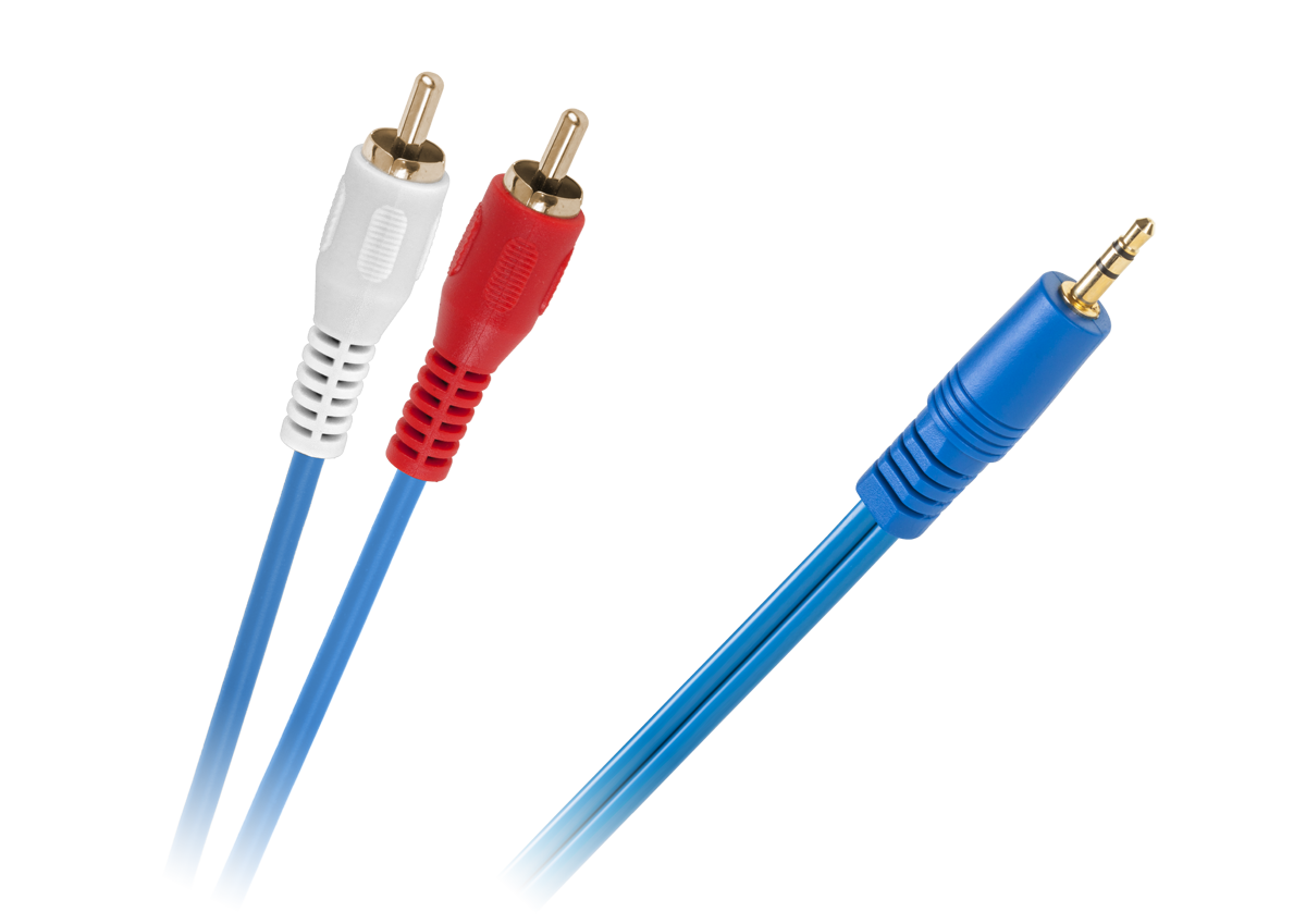 Audio laidas kabelis jack 3.5-2 x rca nieb.4mm 1.8m