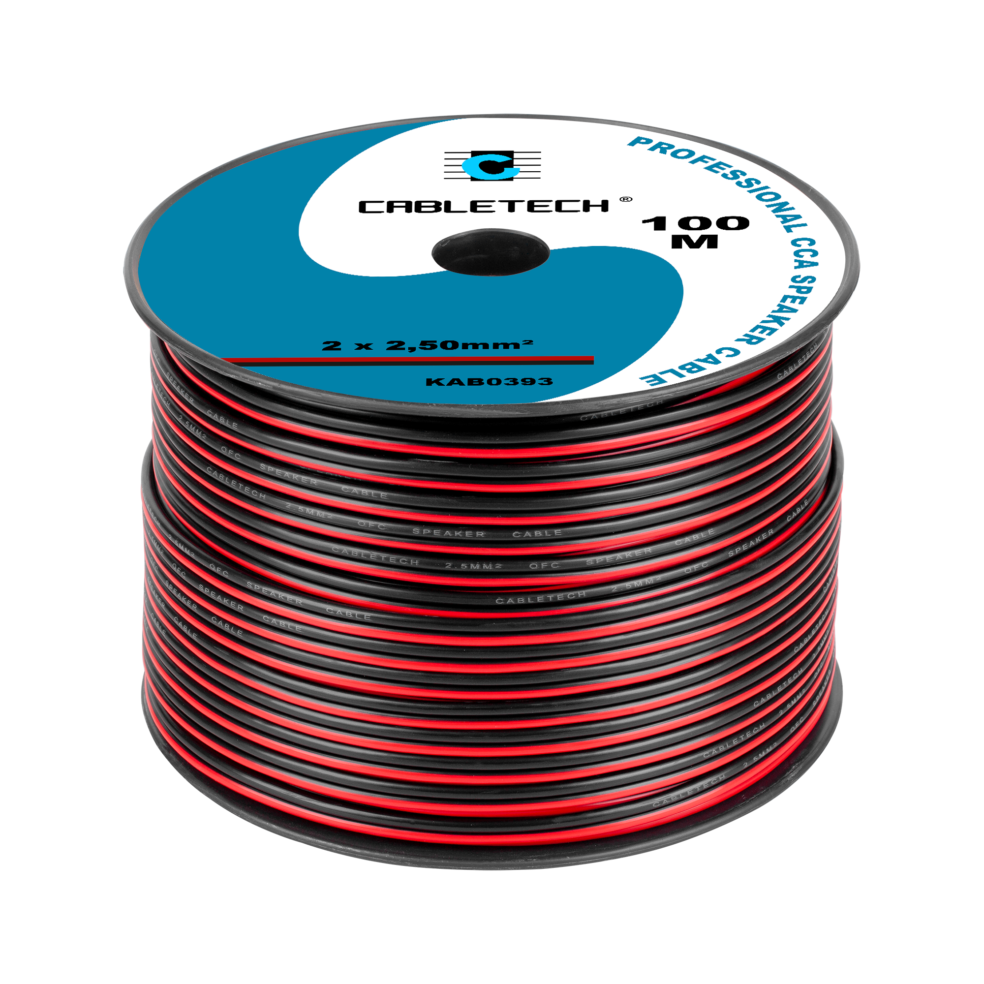 Audio laidas cca 2,5 mm garsiakalbio kabelis juodas/raudonas