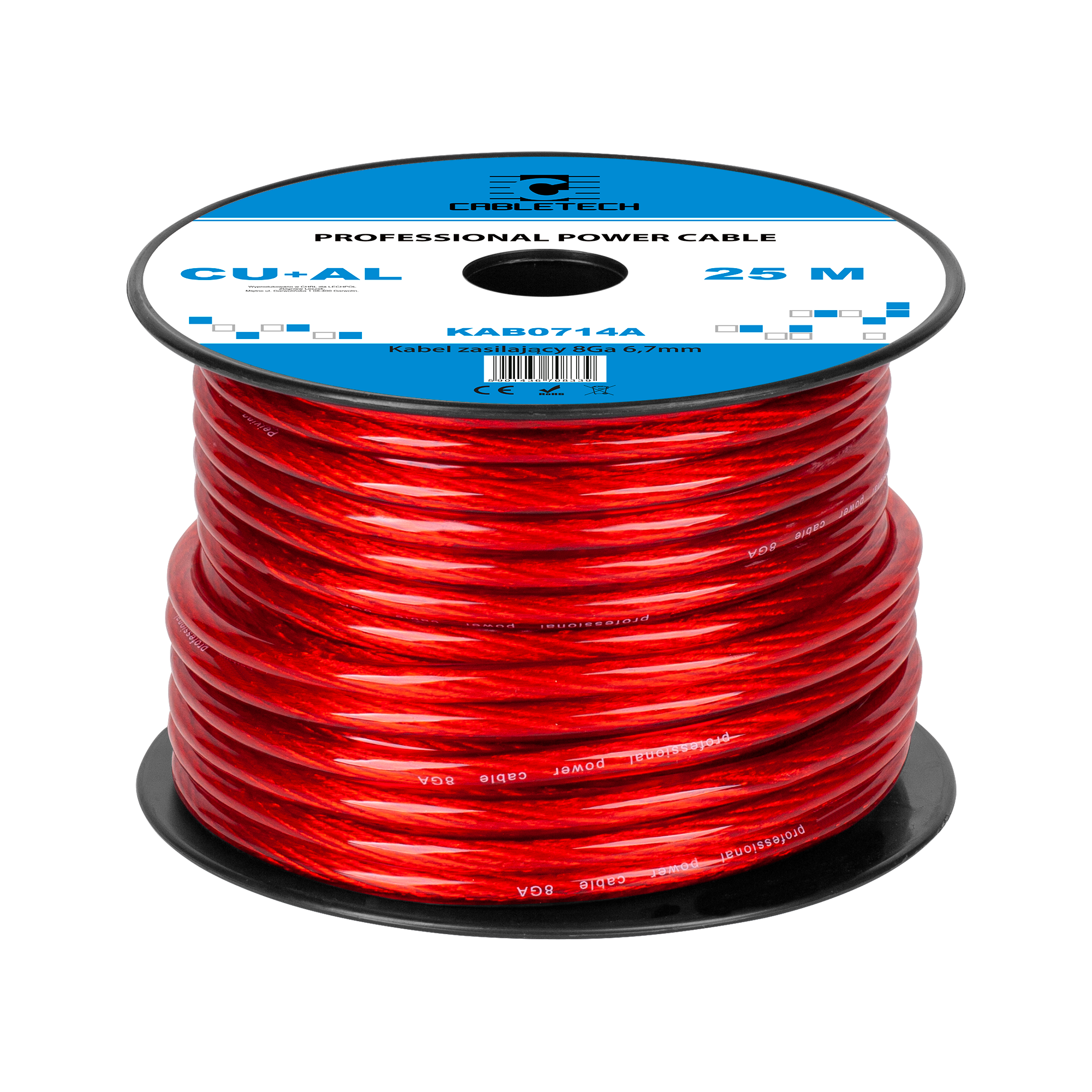 Automobilinis kabelis 8ga od6.7mm cu+al 25m