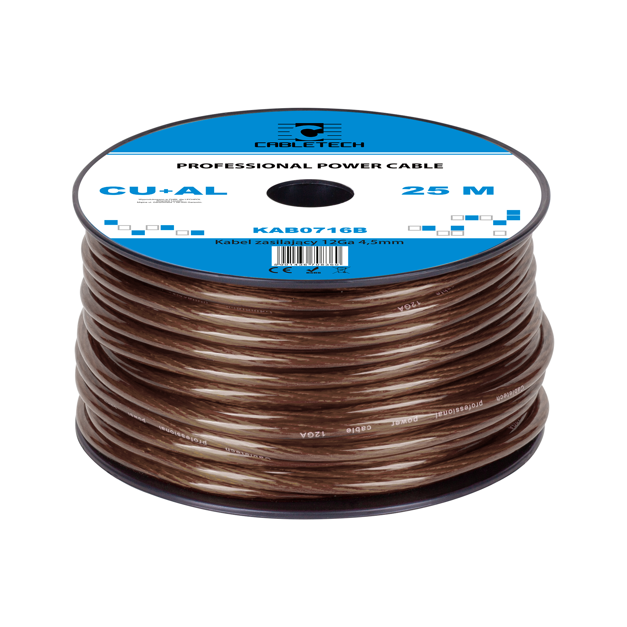 Automobilinis kabelis 12ga od4.5mm cu+al 25m