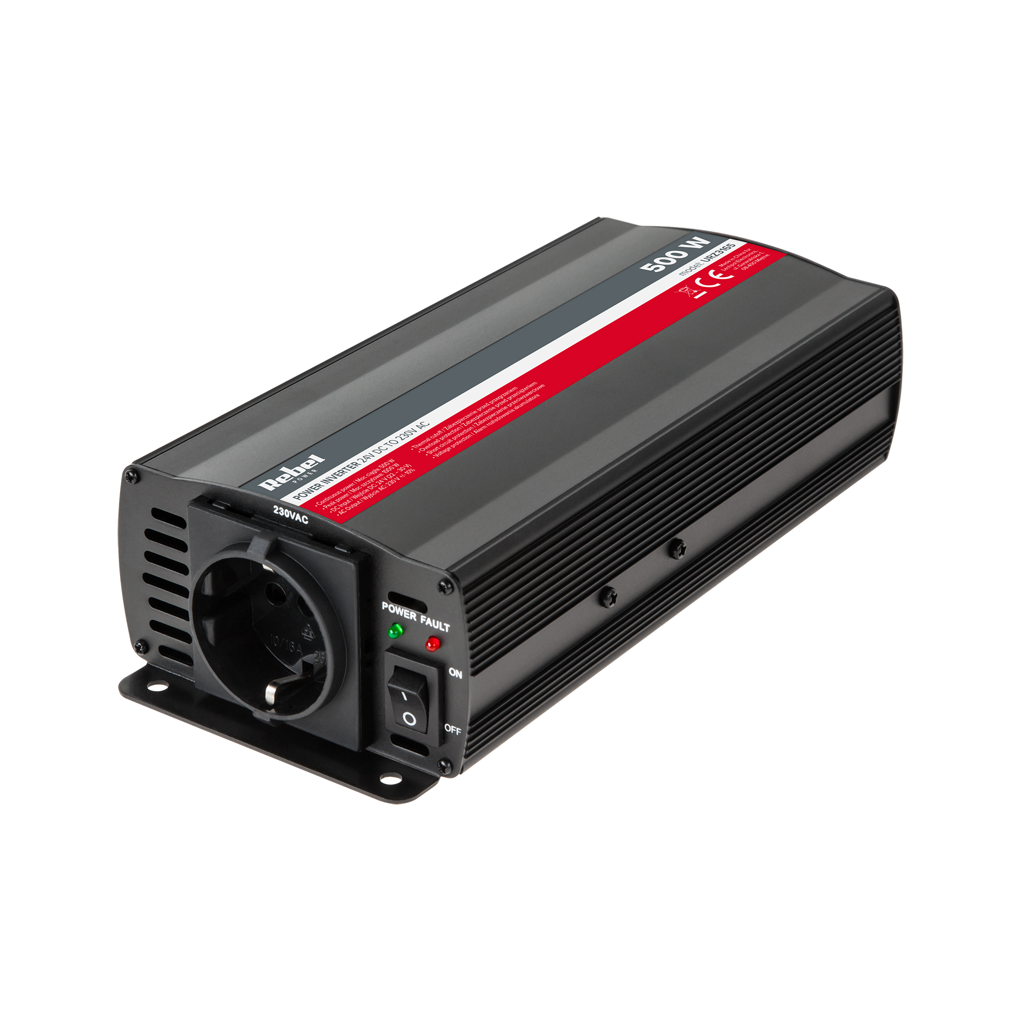 Rebel 24v/230v 500w inverteris (f:vokiškas lizdas)