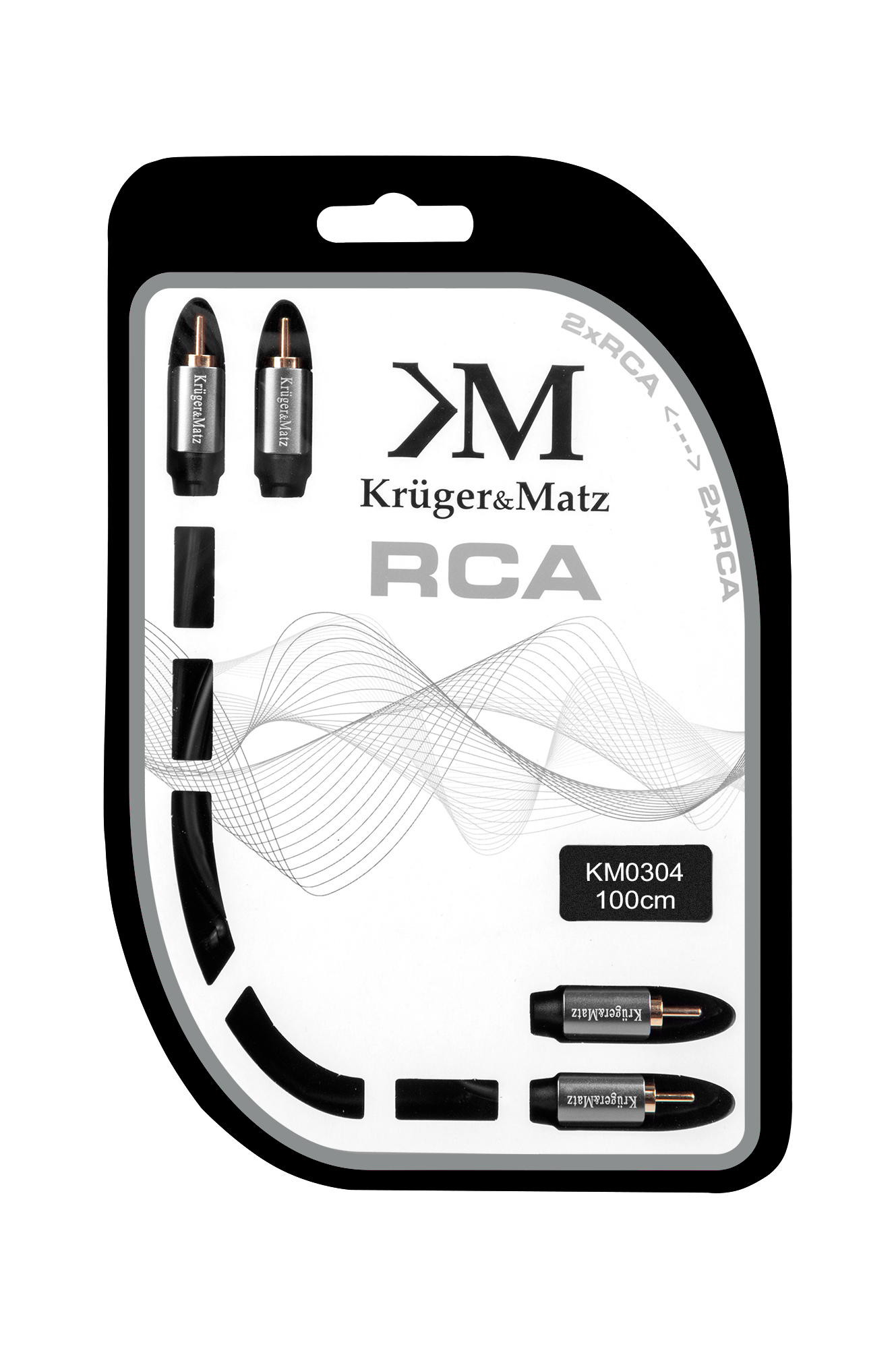 Audio laidas 2rca-2rca kabelis 1,0 m kruger&matz