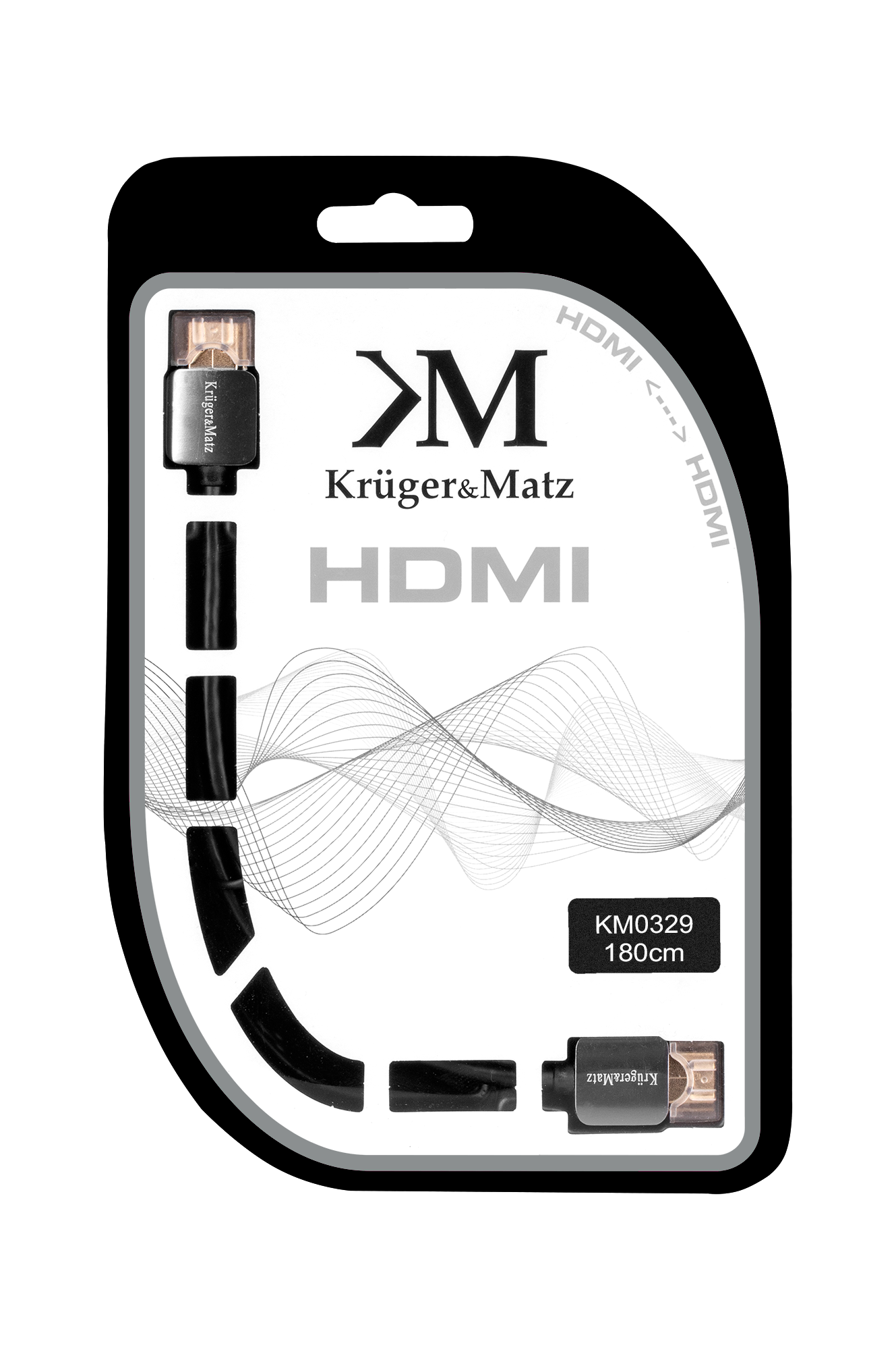 Hdmi laidas hdmi kabelis - hdmi kištukinis (a-a) 1,8 m kruger&matz 4k kabelis