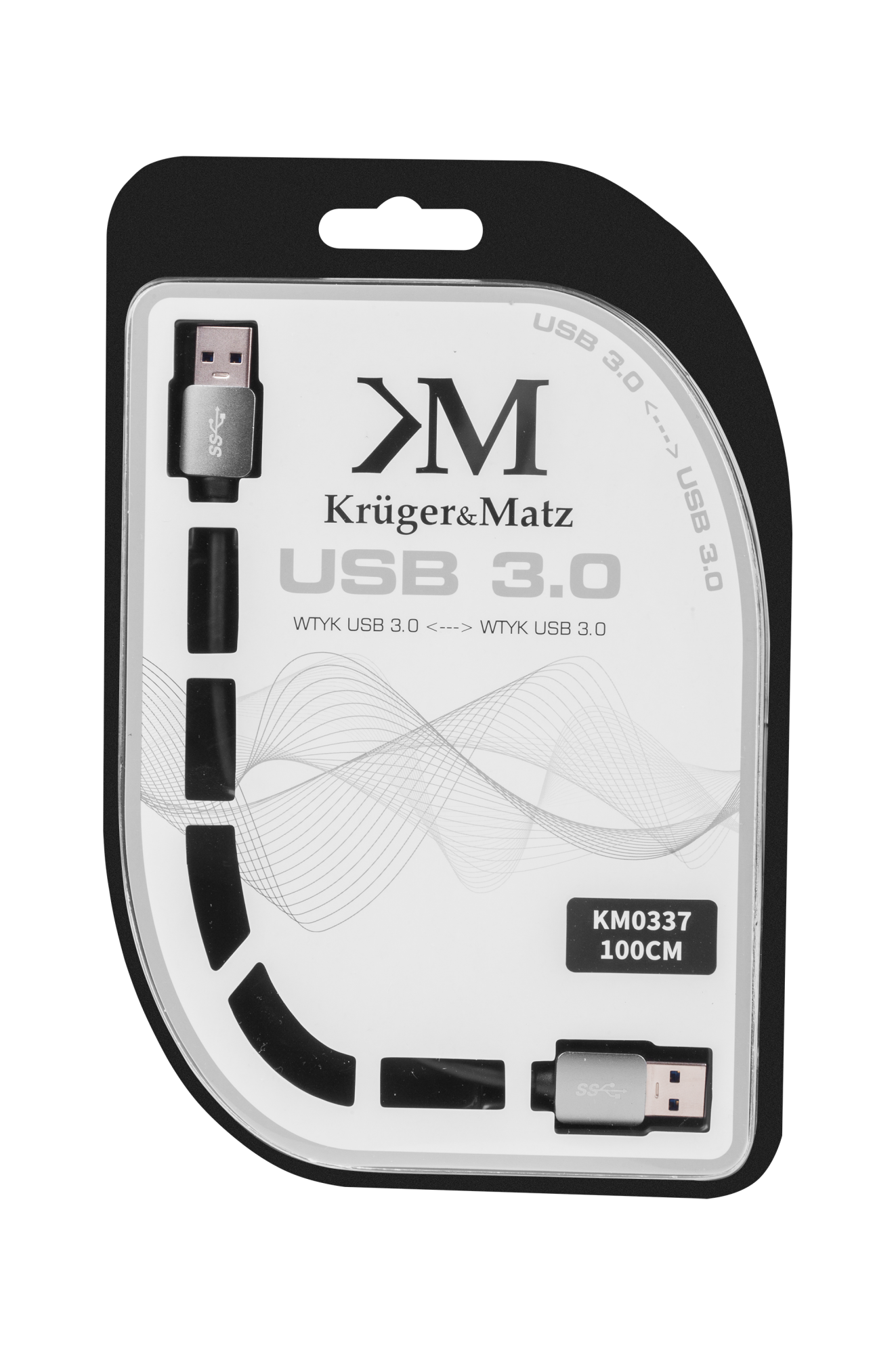 Usb 3.0 kištukas į kištuką 1 m ilgio kruger&matz kabelis