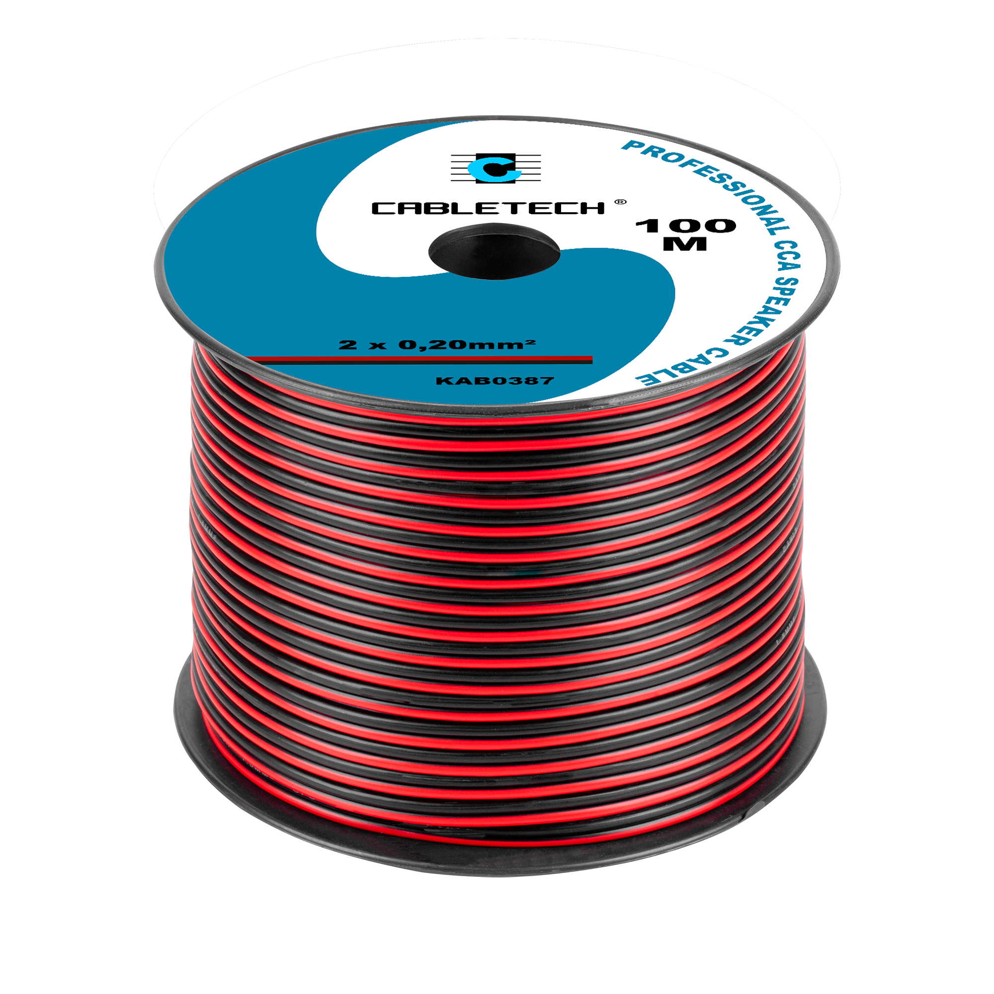 Audio laidas cca garsiakalbio kabelis 0,20 mm juodas/raudonas