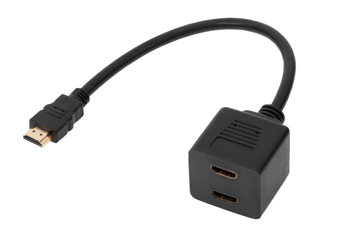 Hdmi laidas hdmi kištukas-2 x lizdo adapteris su 30 cm kabeliu
