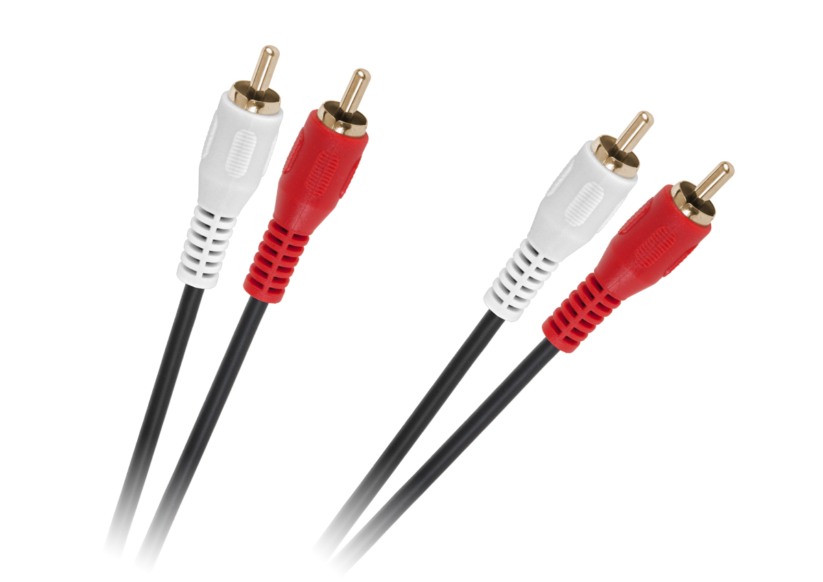 Audio laidas kabelis 2 x rca - 2 x rca 1,5 m, juodas, 4 mm