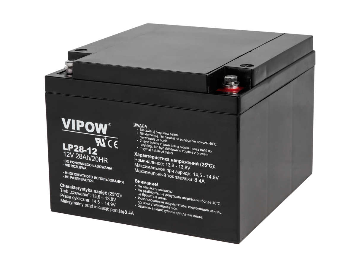 Gelinis akumuliatorius vipow 12v 28ah