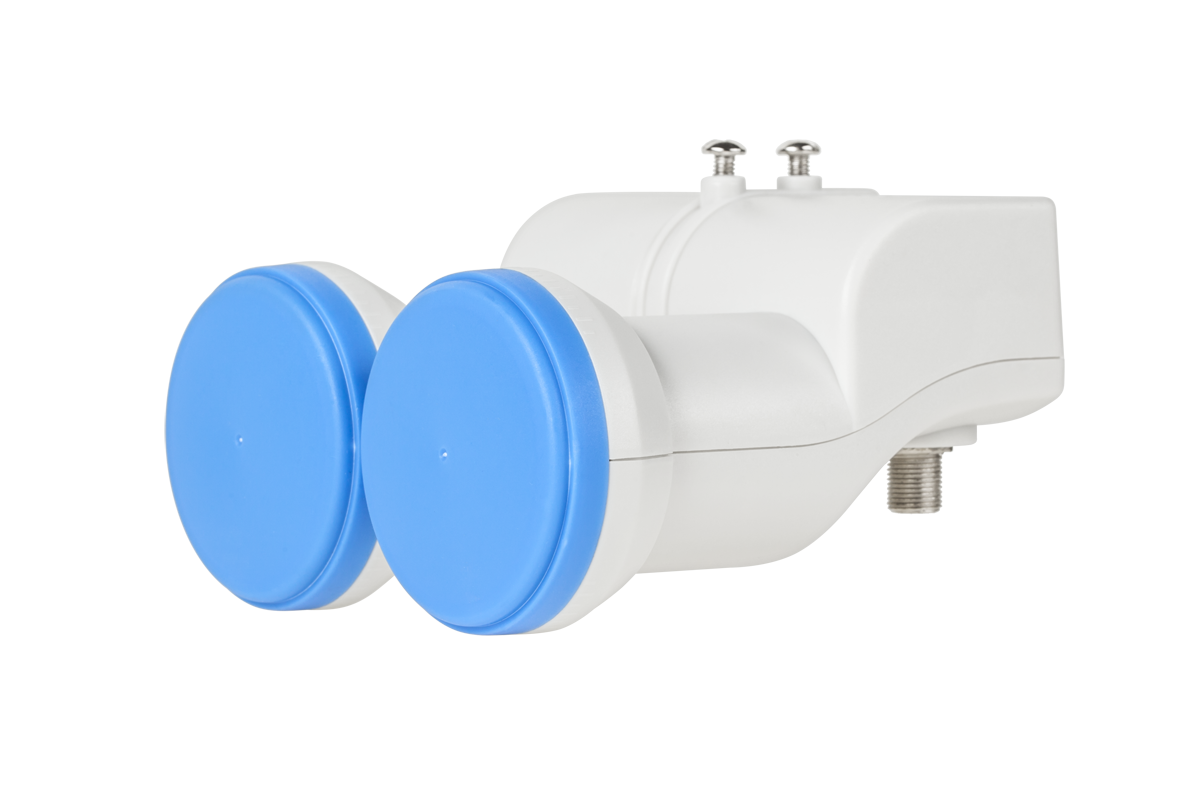 TV signalo stiprintuvas Cabletech dvigubas viengubas LNB 0.5 dB auksinis