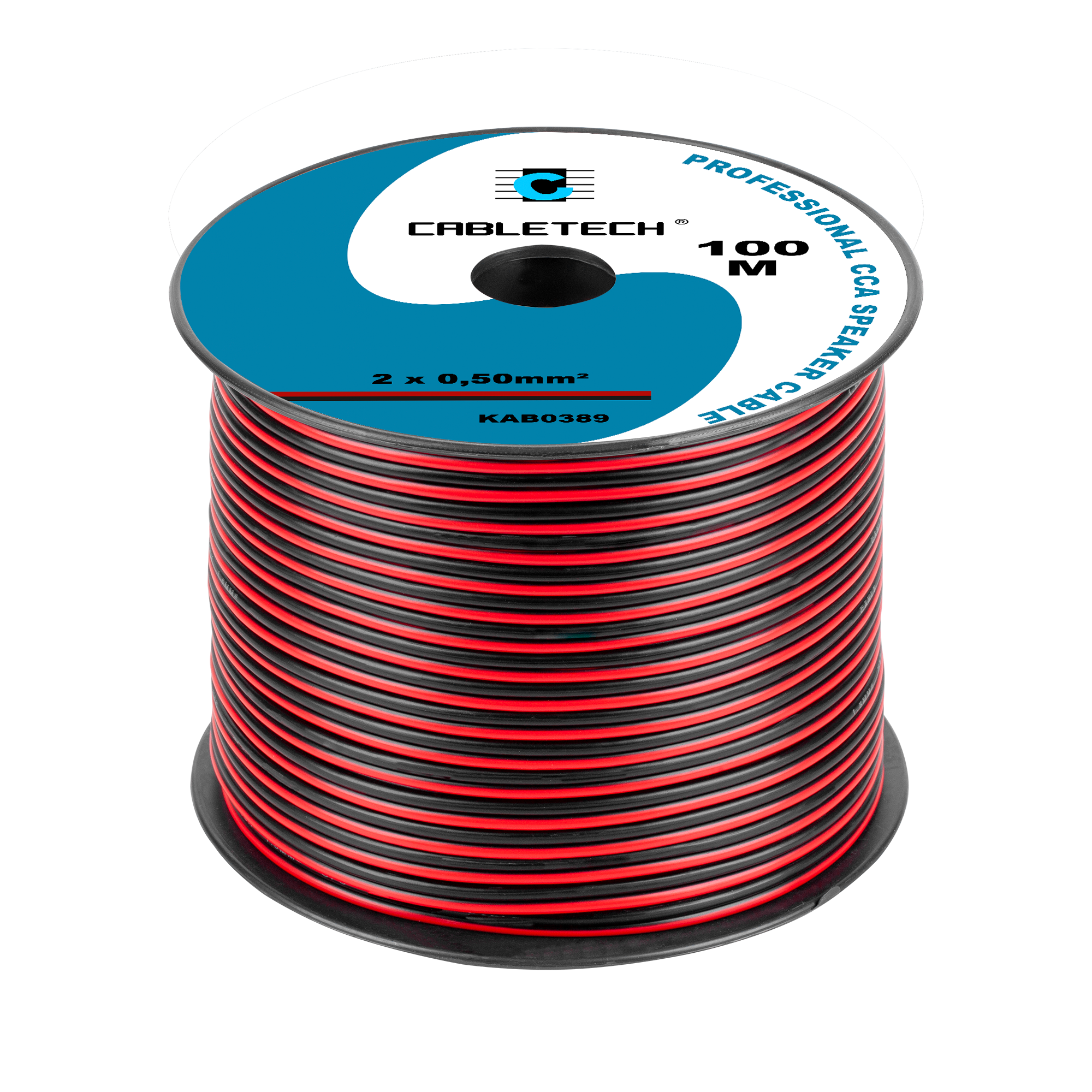 Audio laidas cca garsiakalbio kabelis 0,50 mm juodas/raudonas