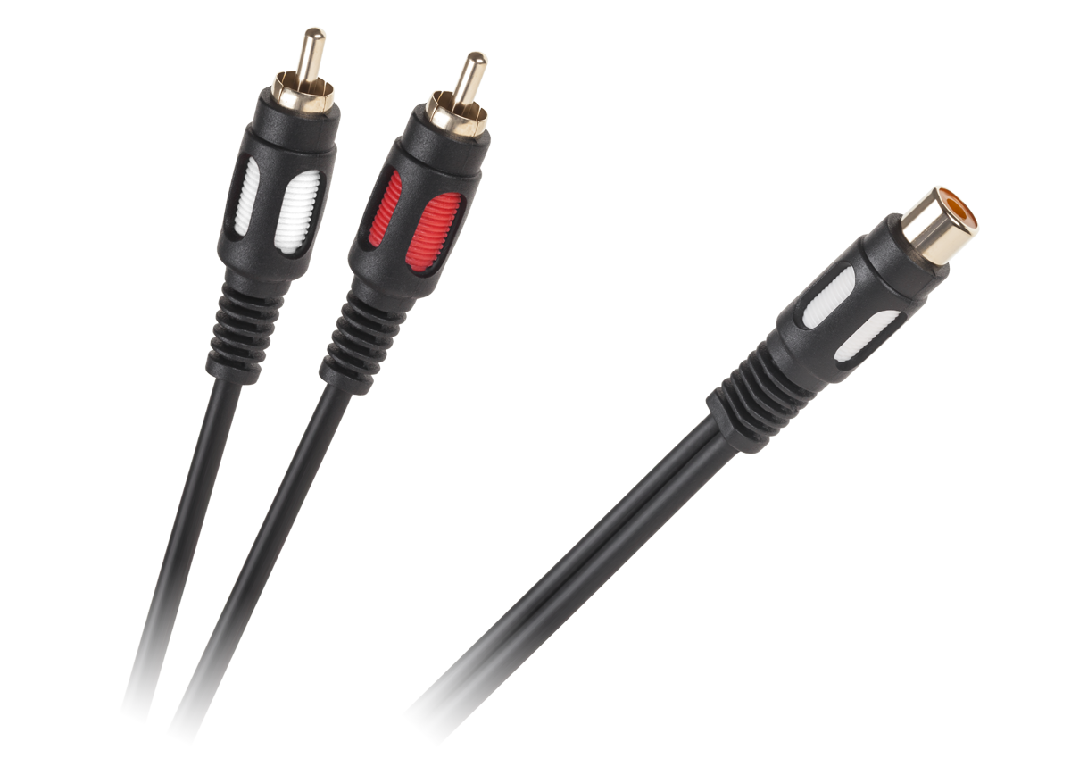 Audio laidas kabelis 1rca lizdas - 2 rca kištukai 25 cm
