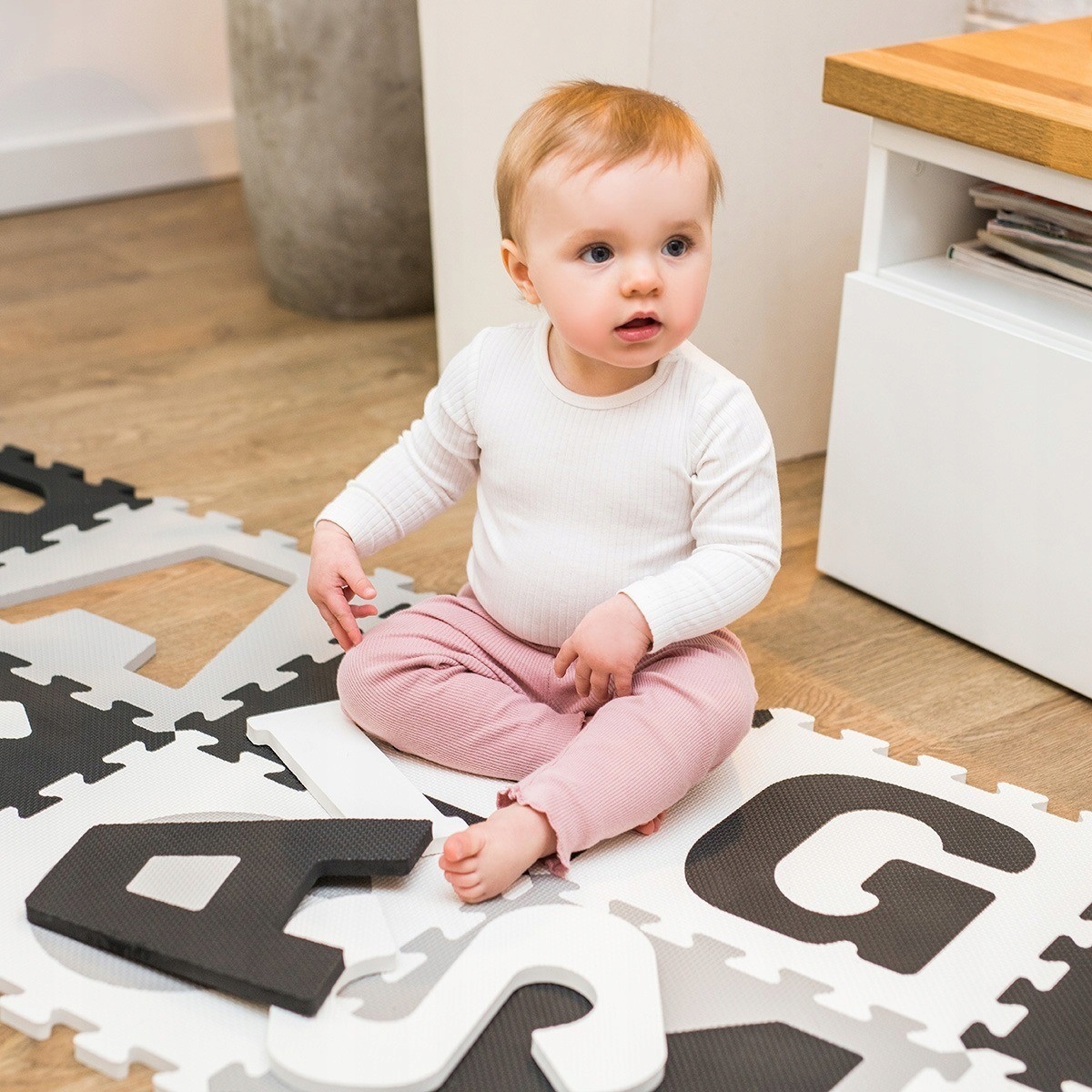 BabyOno lavinamoji dėlionė raidės, pilka, 10 vnt., 278/02