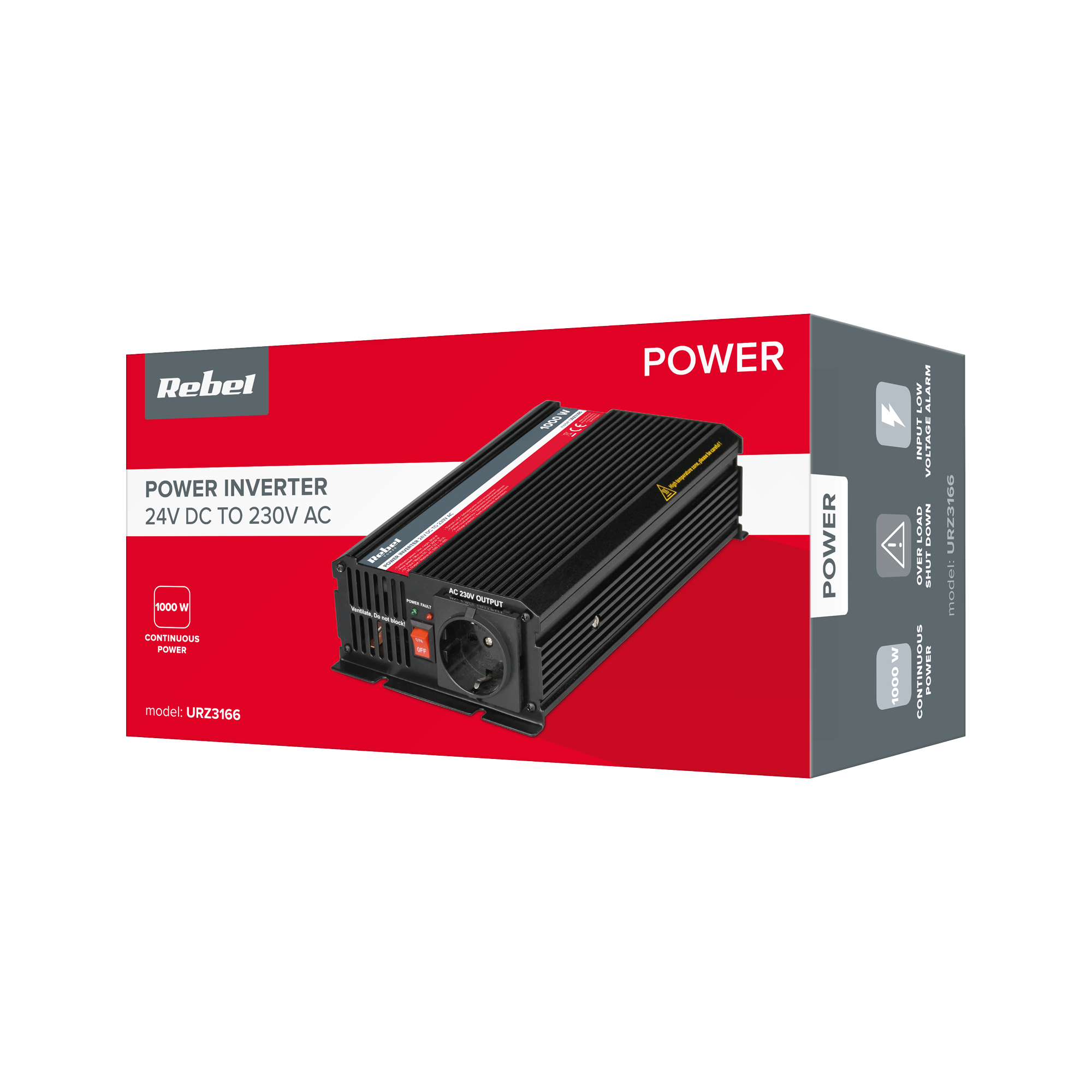 Rebel 24v/230v 1000w inverteris
