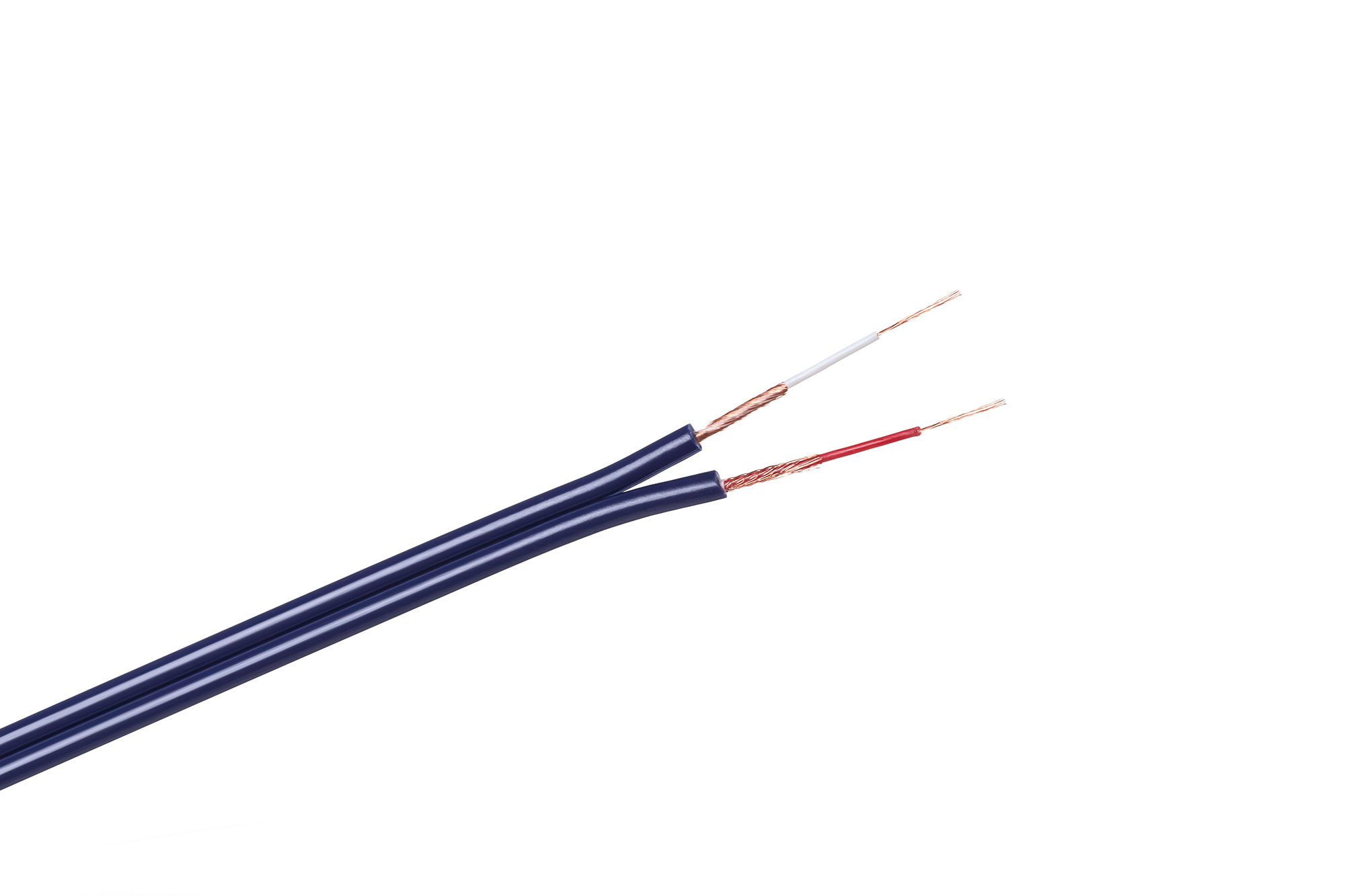 Maitinimo laidas kabelis 2 x rca-3 mm, mėlynas