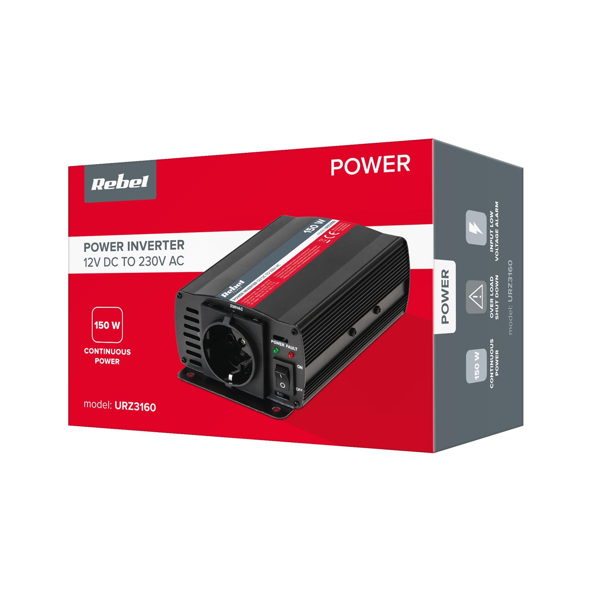 Įtampos keitiklis 12v/230v 150w
