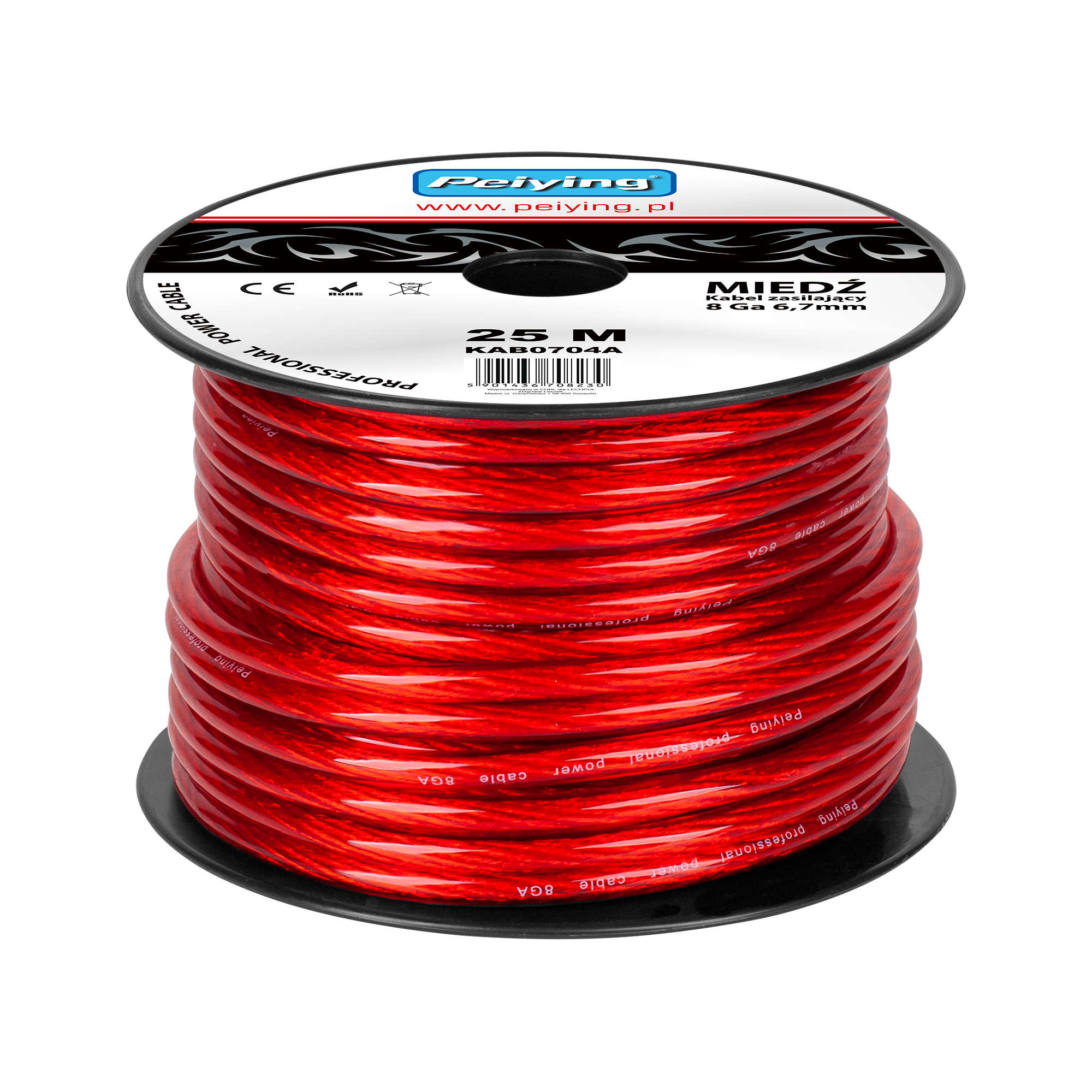 Automobilinis kabelis 8ga od6.7mm cu 25m