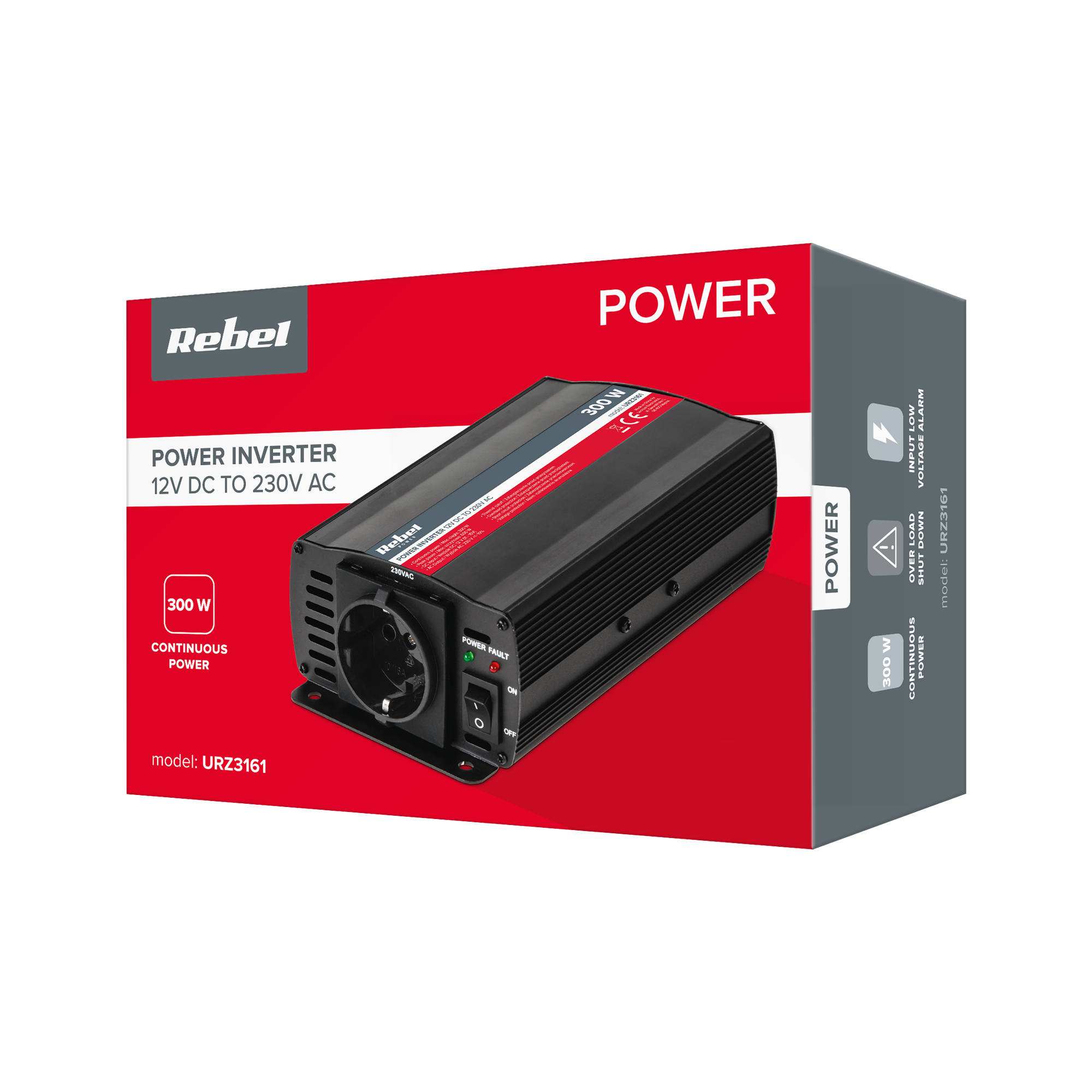 Keitiklis rebel 12v/230v 300w (vokiško tipo lizdas)