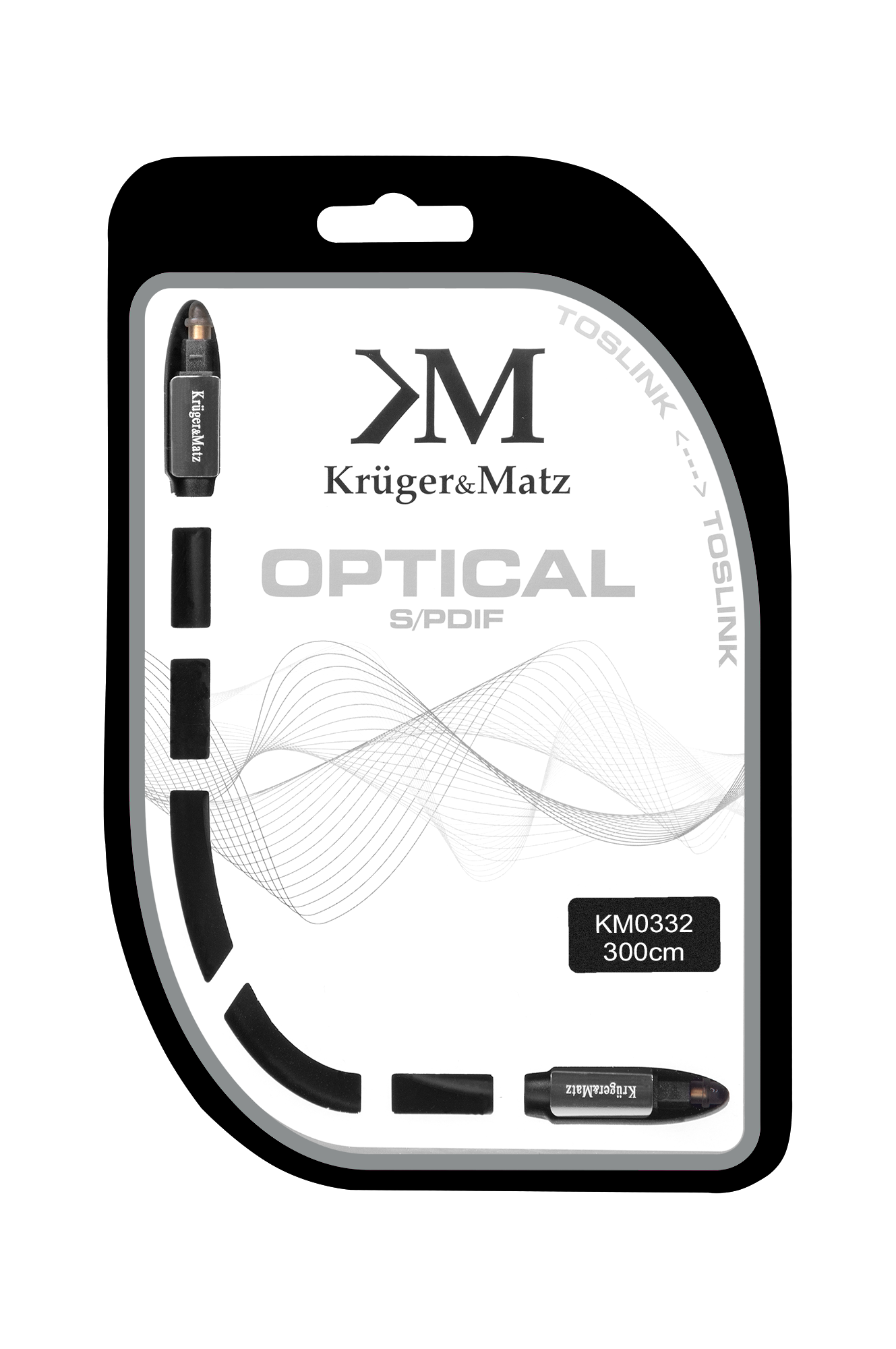 Audio laidas optinis kabelis toslink-toslink 3,0 m kruger&matz